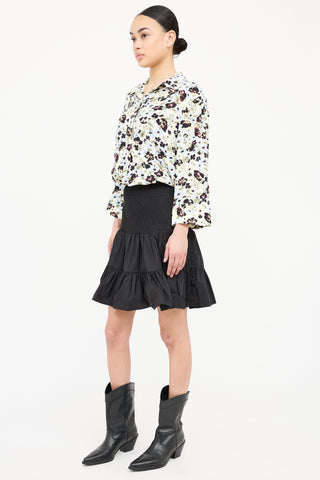 Maje Smock Panel Tier Skirt