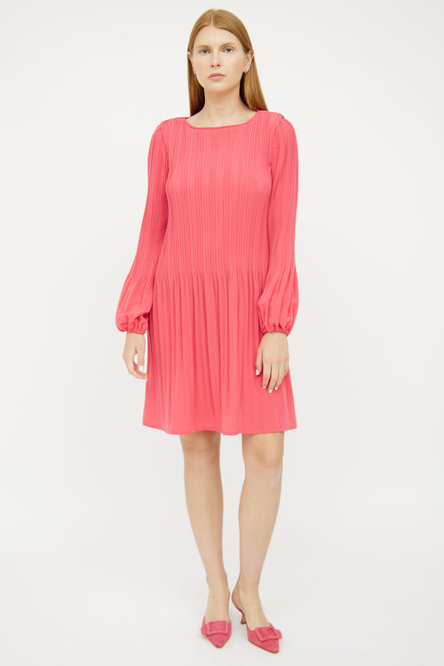 Maje Hot Pink Pleated Dress