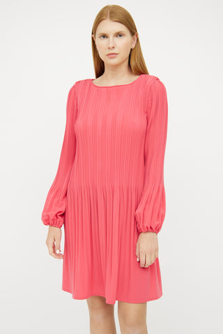 Maje Hot Pink Pleated Dress