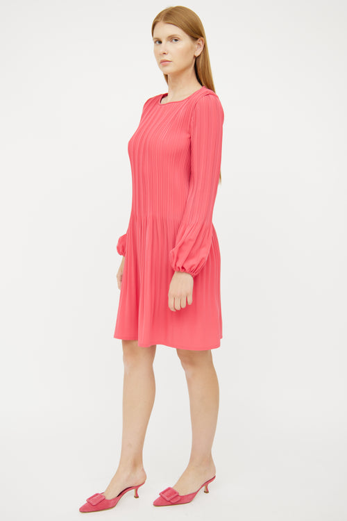 Maje Hot Pink Pleated Dress