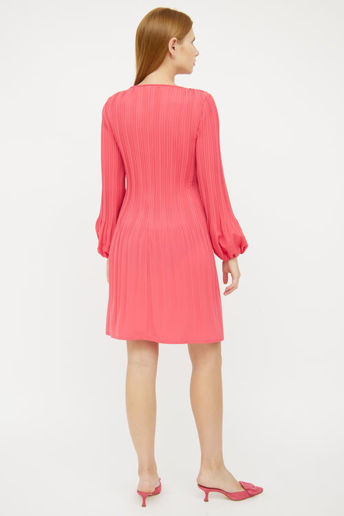 Maje Hot Pink Pleated Dress