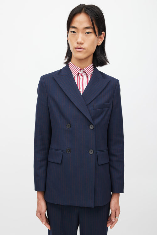 Maje Navy 
Burgundy Stripes Suit