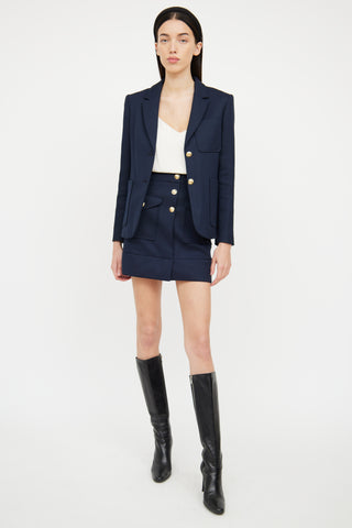 Maje Navy Blazer 
Skirt Set