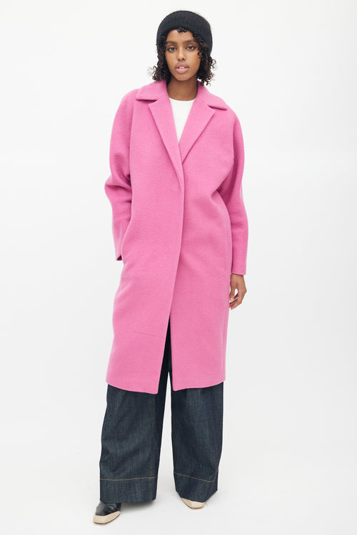 Malene Birger Pink Wool 
Mohair Bugsy  Coat