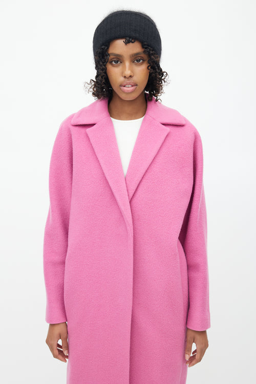 Malene Birger Pink Wool 
Mohair Bugsy  Coat