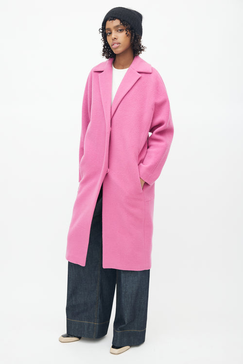 Malene Birger Pink Wool 
Mohair Bugsy  Coat