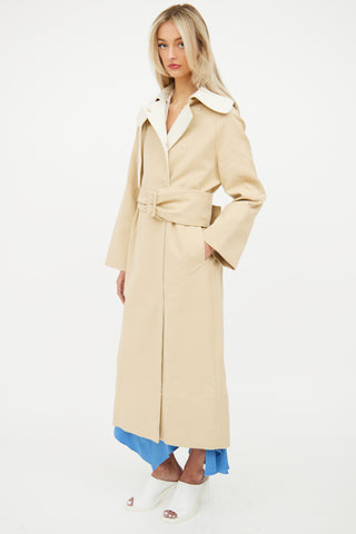 By Malene Birger Beige 
Cream Double Breasted Trench Coat