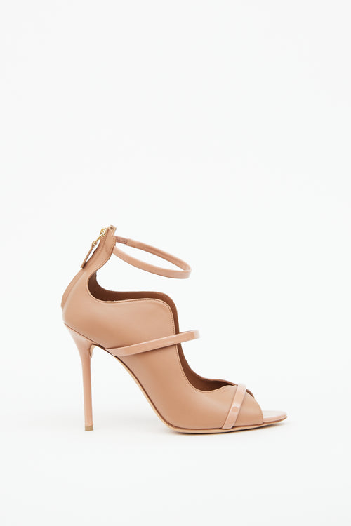 Beige Leather Strappy Mika Pump