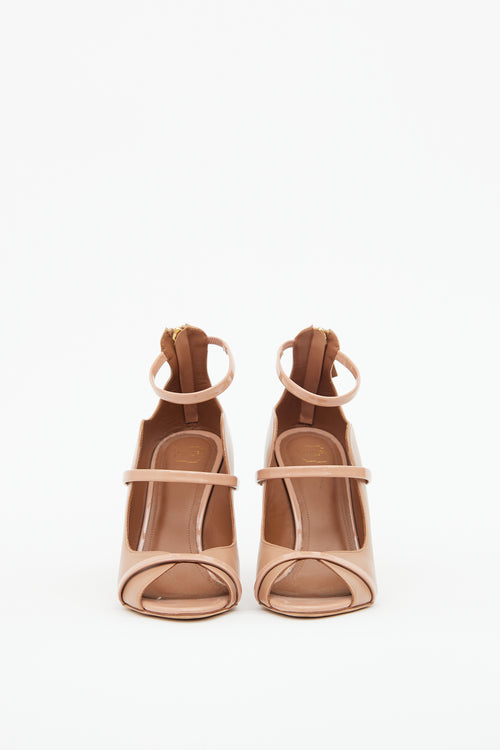 Beige Leather Strappy Mika Pump