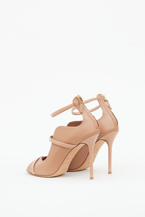 Beige Leather Strappy Mika Pump