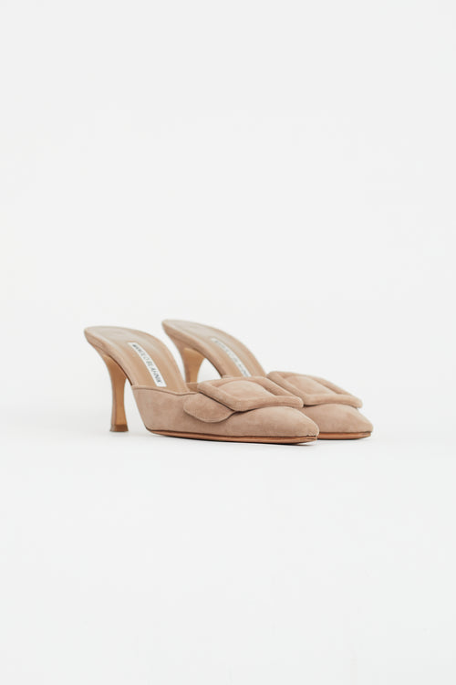 Beige Maysale Buckle Mule