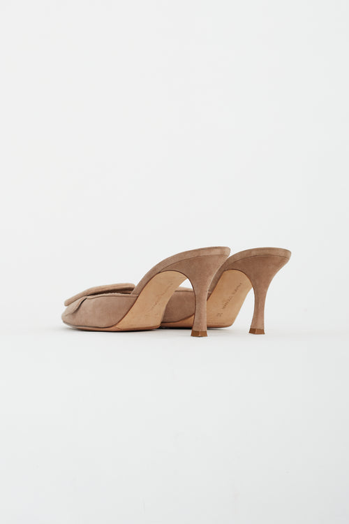 Beige Maysale Buckle Mule