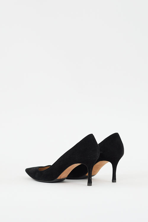 Manolo Blahnik Black Suede BB 70 Pump