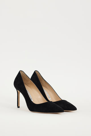 Manolo Blahnik Black Suede BB Heel