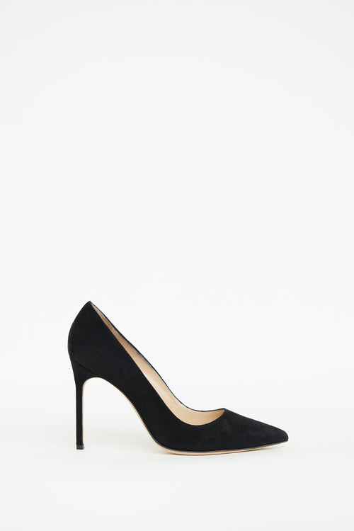 Manolo Blahnik Black BB105 Suede Pump