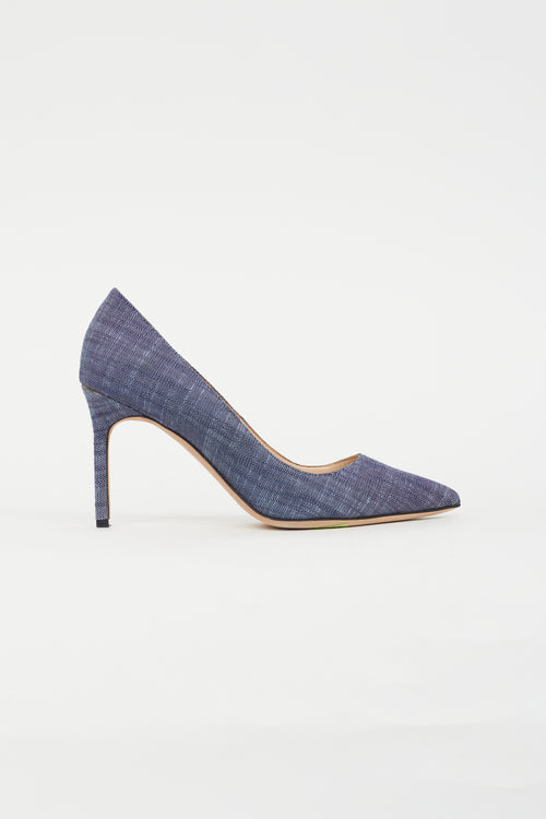 Manolo Blahnik Blue Denim Pump