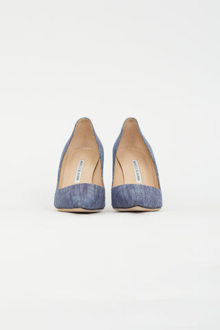 Manolo Blahnik Blue Denim Pump