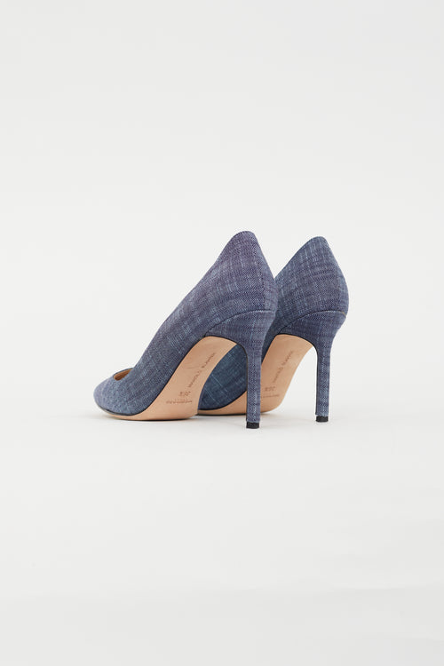 Manolo Blahnik Blue Denim Pump