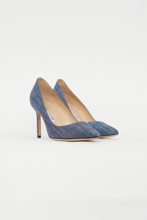 Manolo Blahnik Blue Denim Pump