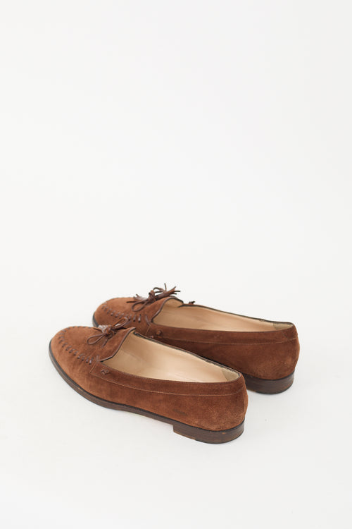 Manolo Blahnik Brown Suede Tassel Loafer