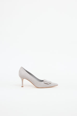 Manolo Blahnik Suede Maysale Pump