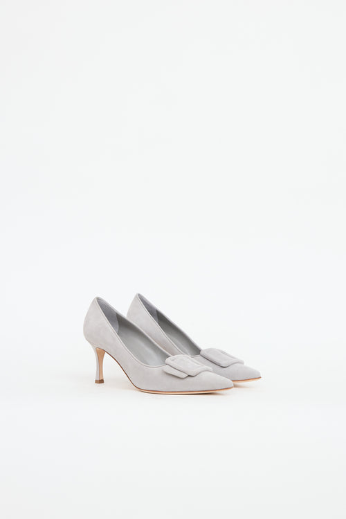 Manolo Blahnik Suede Maysale Pump