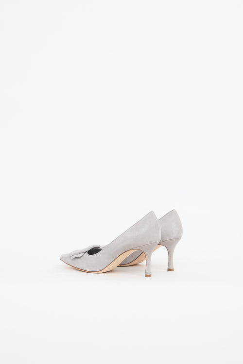 Manolo Blahnik Suede Maysale Pump