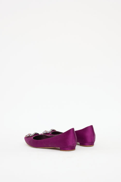 Manolo Blahnik Purple Satin Hangisi Flat