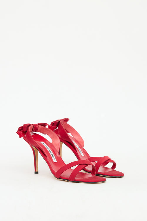 Manolo Blahnik Red Slingback Bow Heel