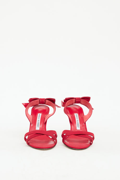 Manolo Blahnik Red Slingback Bow Heel