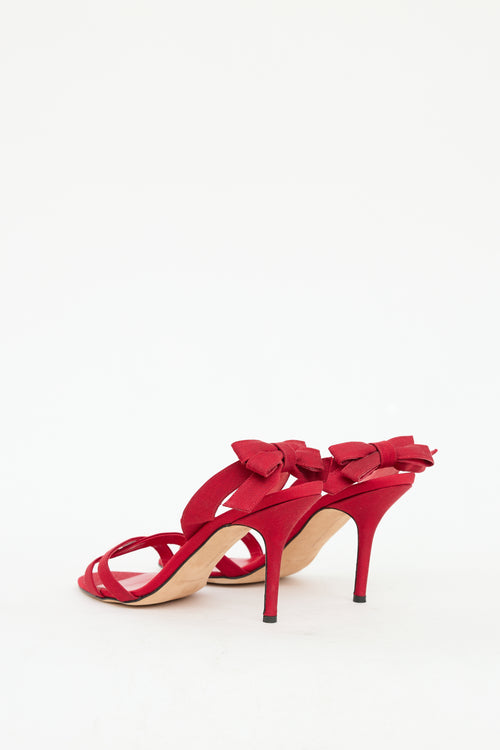 Manolo Blahnik Red Slingback Bow Heel