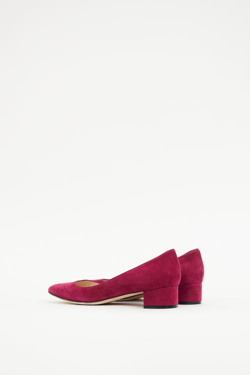 Manolo Blahnik Red Suede Listony Pump