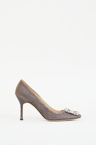 Manolo Blahnik Dark Gold Glitter Hangisi Pump