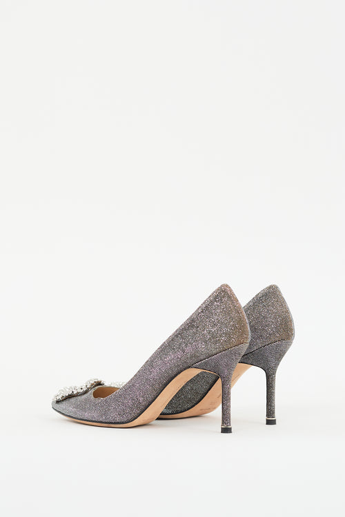 Manolo Blahnik Dark Gold Glitter Hangisi Pump