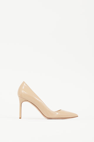 Manolo Blahnik Beige Patent Leather BB Heel