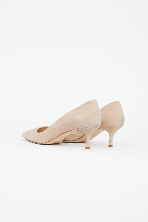 Manolo Blahnik Beige Suede D
orsay Heel