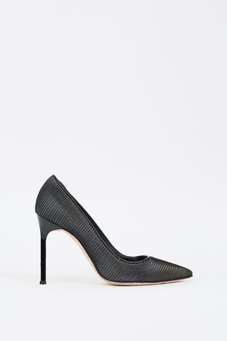 Manolo Blahnik Black Mesh Overlay BB 105 Pump