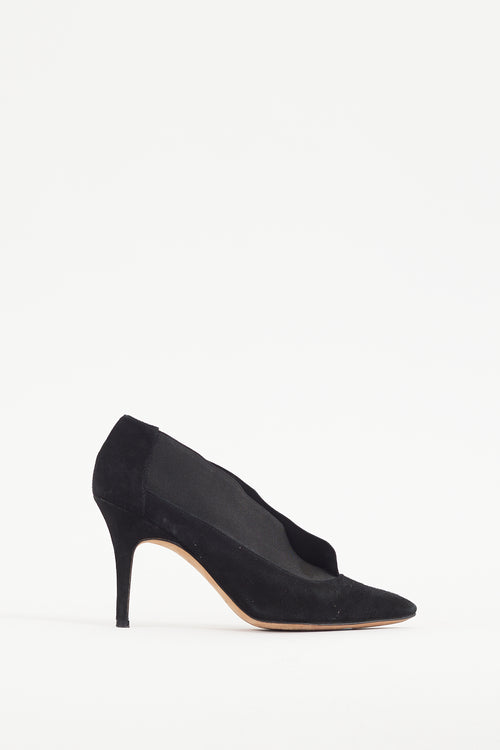 Manolo Blahnik Black Suede 
Elastic Bootie