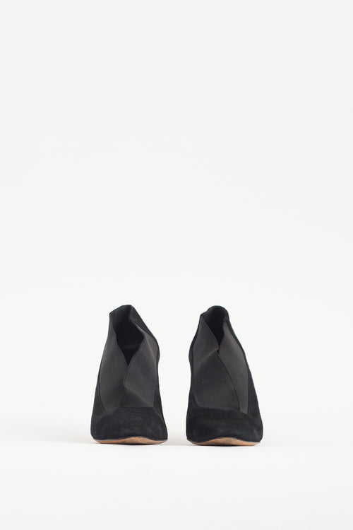 Manolo Blahnik Black Suede 
Elastic Bootie