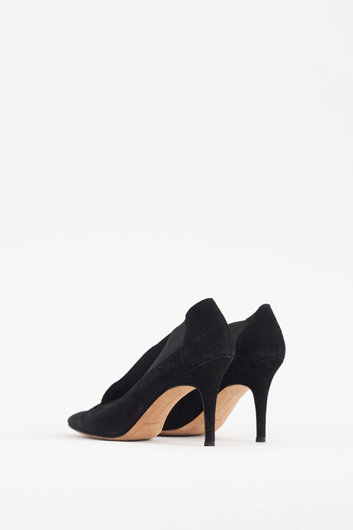 Manolo Blahnik Black Suede 
Elastic Bootie