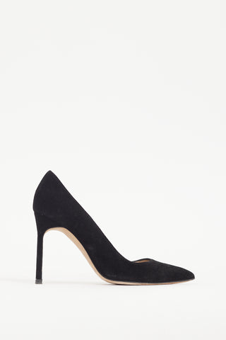 Manolo Blahnik Black Suede Pointed Pump