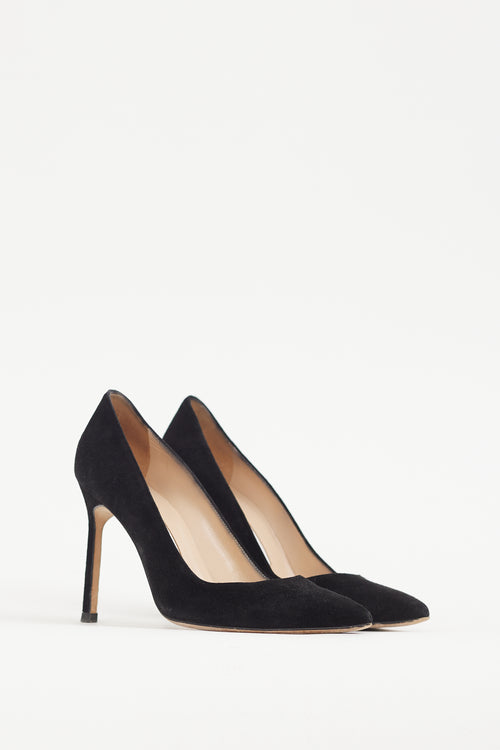 Manolo Blahnik Black Suede Pointed Pump