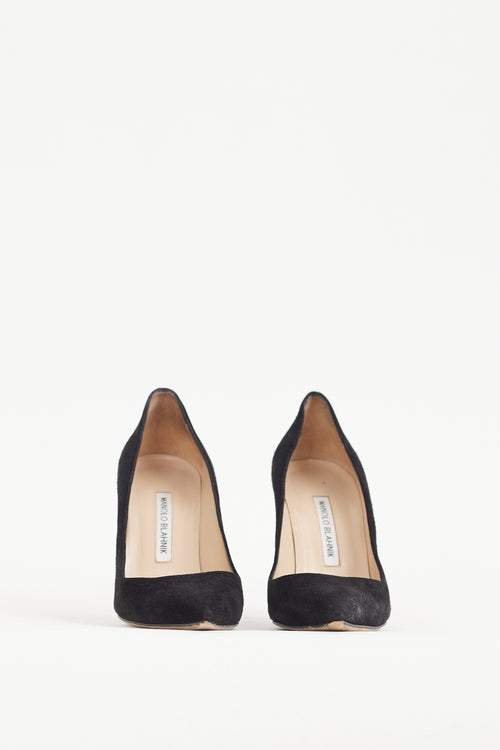 Manolo Blahnik Black Suede Pointed Pump