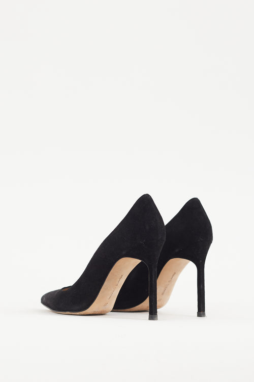 Manolo Blahnik Black Suede Pointed Pump