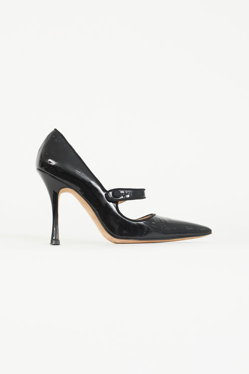 Manolo Blahnik Black Patent Caparinew Pump