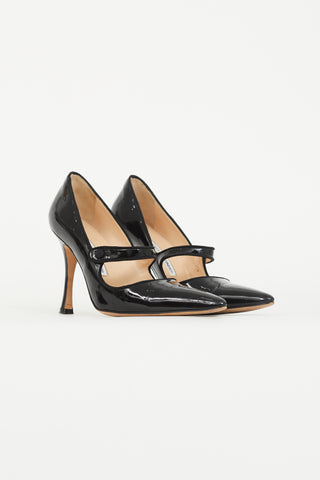 Manolo Blahnik Black Patent Caparinew Pump