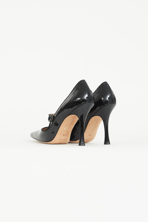 Manolo Blahnik Black Patent Caparinew Pump