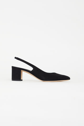 Manolo Blahnik Black Suede Allurasa 50 Heel