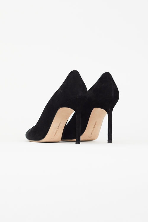 Manolo Blahnik Black Suede BB Pump