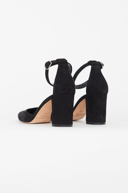 Manolo Blahnik Black Suede Lausam Heel